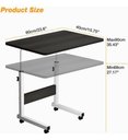 Ver imagem 3 de Mesa Mesinha Lateral de Cama Multiuso Notebook Café Ajustave:preto