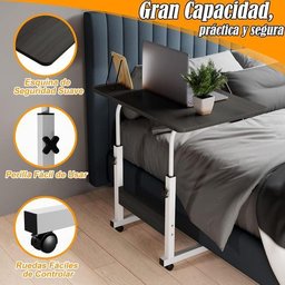 Mesa Mesinha Lateral de Cama Multiuso Notebook Café Ajustave:preto - 5