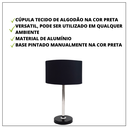 Ver imagem 2 de Kit 02 Abajur Sala Pé Redondo Preto Cúpula Preta