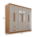 Ver imagem 4 de Guarda-roupa Casal Balder Premium 6 Portas 4 Gavetas com Espelho Cinamomo/off White - Pnr Móveis