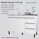 Ver imagem 3 de Balcão Pia 6150 sem Tampo 119 Cm 2 Pt 3 Gv Branco Plla