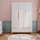 Ver mais imagens de Guarda Roupa Infantil 3 Portas 3 Gavetas Linha Cozy Branco com Carvalho - Quater Móveis