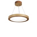Ver imagem 1 de Lustre LED 22W Sirius Pendente Madeira Sala Jantar arco 40cm Madeluz Pendente Sirius LED Freijó Bran