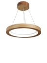 Ver imagem 1 de Lustre LED 22W Sirius Pendente Madeira Sala Jantar arco 40cm Madeluz Pendente Sirius LED Freijó Bran