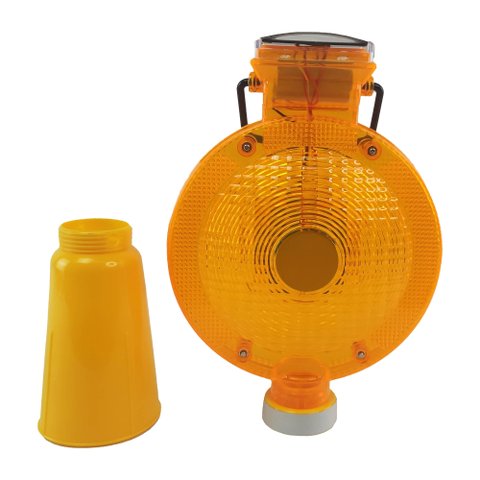 Sinalizador Solar Viário para Cone Automático Obra Luz Solar Sinalização Chuva Led Energia Solar Est