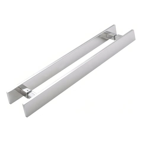 Puxador de Porta Madeira Plano Reto 60cm Cromado Mundial