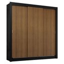 Ver imagem 3 de Guarda-roupa Casal 3 Portas de Correr Preto/rustic Sublime Plus Madesa