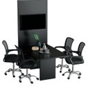 Ver imagem 1 de Mesa de Reunião para Escritório com Painel 6 Lugares Preto