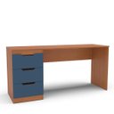 Ver imagem 2 de Mesa Escrivaninha Madri Escritório 3 Gavetas 163x77cm Azul/Freijó 250705