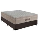 Ver imagem 1 de Cama Box Casal Sintético Cremil + Colchão Molas Ensacadas Airprime 138cm Marrom - Suporta até