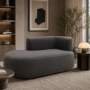 Ver imagem 3 de Sofá Curvo Orgânico 2 Lugares 160cm Sala Recepção Veludo:Cinza/Braça Lado Esquedo
