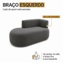Ver imagem 4 de Sofá Curvo Orgânico 2 Lugares 160cm Sala Recepção Veludo:Cinza/Braça Lado Esquedo