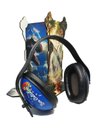 Ver imagem 1 de Kit Suporte Autistas Abafador de Sons 11 Db Dinossauros com Abafador Azul Coleção Tea e Amor Nsupdin