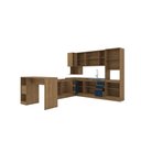 Ver imagem 4 de Cozinha de Canto Modulada Celeste Kappesberg 100% Mdf Nogueira/azul