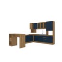Ver imagem 2 de Cozinha de Canto Modulada Celeste Kappesberg 100% Mdf Nogueira/azul