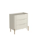 Ver imagem 2 de Mesa de Cabeceira com 3 Gavetas 70cm Pés em Metal Estrutura 100% MDF Bend Bege