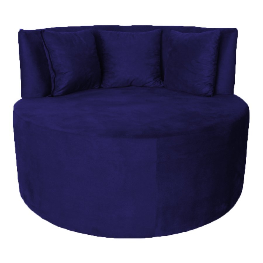 Sofá Puff Chaise Redondo Barcelona Suede Vermelho Dimazza Móveis Azul