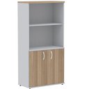 Ver imagem 1 de Armário Misto PE25 Pandin 79,60 cm (largura) MDP Cor Noce Naturalle e Branco com Duas portas
