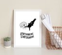 Ver imagem 2 de Quadro Decorativo Stop Thinking Start Drinking 24x18cm - com Vidro:madeira Branca