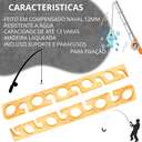 Ver imagem 4 de Suporte Vara de Pesca de Madeira 13 Varas Parede Pendurar