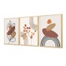 Trio de Quadros Decorativos Boho Abstrato para Sala e Quarto - 1
