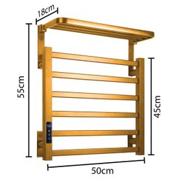 Toalheiro Elétrico Térmico Aquecido 45x 50 Dourado 110V - 9 Toalheiro Elétrico Térmico Aquecido 45x 50 Dourado 110V - 9