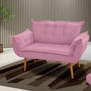 Ver imagem 2 de Poltrona Decorativa Namoradeira Francis 02 Lugares Suede Rosa - Abmaza