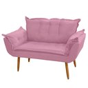 Ver imagem 1 de Poltrona Decorativa Namoradeira Francis 02 Lugares Suede Rosa - Abmaza