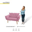 Ver imagem 3 de Poltrona Decorativa Namoradeira Francis 02 Lugares Suede Rosa - Abmaza