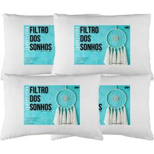 Kit 4 Travesseiros Altos Filtro Dos Sonhos Fibra de Silicone Importada e Antialérgica