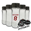 Ver imagem 3 de Pote Tempero Kit Potes+24 Etiquetas Adesivas Porta Condimento Q130