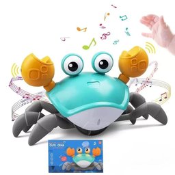 Brinquedo Caranguejo Fujão Música Luz Sensor - Verde - 2