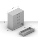 Ver imagem 3 de Cômoda Organizadora 90cm com 5 Gavetas 240840 Linha Lisboa Politorno Móveis