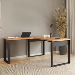 Mesa para Escritório 100% Mdf Industrial Freijó/preto - Dalla Costa - 4