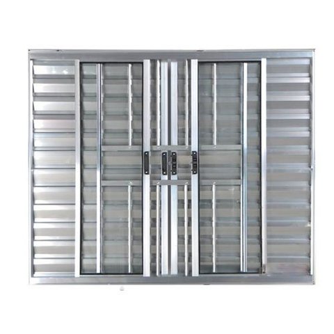 Veneziana 6 Folhas Aluminio Brilhante C/grade 1,00x1,00