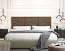 Ver imagem 1 de Painel Cabeceira Box King 1,95 Madeira Suede Marrom - Comprar Moveis em Casa