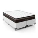 Ver imagem 1 de Cama Box Casal Bipartido + Colchão Paris Molas Ensacadas Pocket - 61x138x188cm - E-shop Casa - Couro