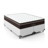 Cama Box Casal Bipartido + Colchão Paris Molas Ensacadas Pocket - 61x138x188cm - E-shop Casa - Couro - 1