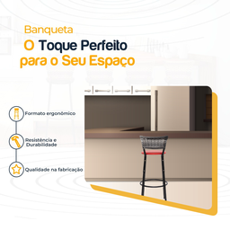 Banqueta Alta para Cozinha Junco Degradê Bancada Bistrô Balcão Ilhas Área Gourmet Piscina - 3