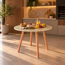 Ver imagem 7 de Mesa de Jantar Redonda Rubi 100cm Vidro Pés Madeira Premium