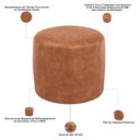 Ver imagem 5 de Puff Redondo 50cm Sala de Estar Living Coliseu W01 Couríssimo Camel - Lyam Decor