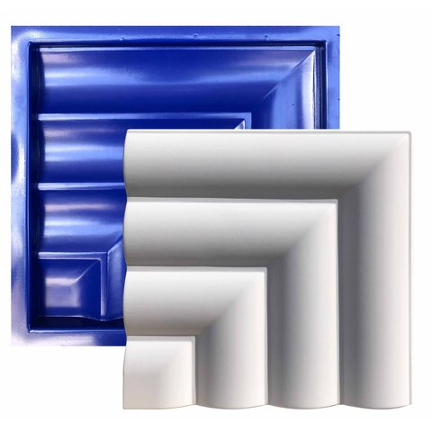 Forma 3D Gesso e Cimento ABS 1mm - Cabeceira 30x30 cm