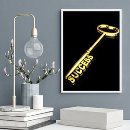 Quadro Arquétipo Chave do Sucesso 33x24cm:madeira Preta - 1