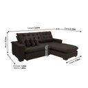 Ver imagem 2 de Sofá Berlin 2.65x2.10m com Chaise Super Pillow Top - Marrom