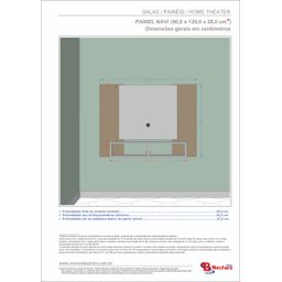 Painel para Tv até 42 Polegadas Ripado Navi 1,20m - Branco/ripado - 4