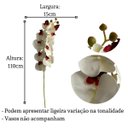 Ver imagem 2 de Kit 7 Orquídeas Artificiais Realistas 110cm Branco Premium para Vasos Decorativos