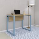Ver imagem 1 de Escrivaninha Mesa Escritório P25 90cm Samba e Azul Dali Marrom