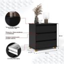 Ver imagem 3 de Mini Cômoda E-j Modelo Retrô com Pés em Madeira Maciça Puxadores Internos e Tampo em Mdf 3 Gavetas C