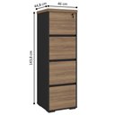Ver imagem 4 de Arquivo Gaveteiro Alba Moderno 4 Gavetas MDP MDF com Chave Nogal Preto Artany