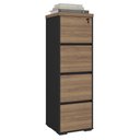 Ver imagem 1 de Arquivo Gaveteiro Alba Moderno 4 Gavetas MDP MDF com Chave Nogal Preto Artany
